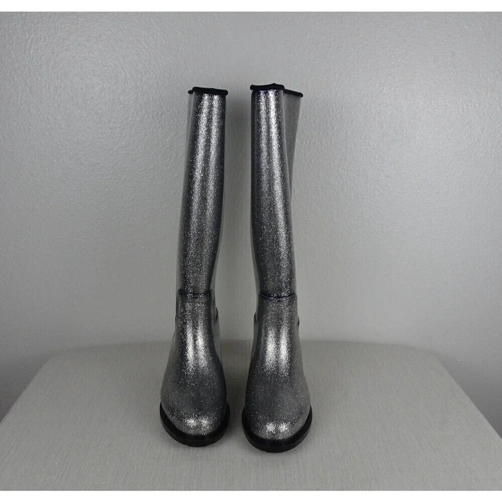 MELISSA Thermal Seasonal Rainboots Women's Boots Silver Lugged New Size 6
